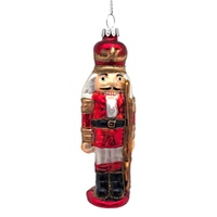 Red Glass Nutcracker Hanging 13cm