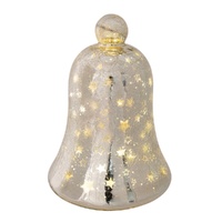 LED Crackle Glass Champagne Bell 22cm