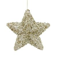 Five Point Sequin Star Champagne 29cm
