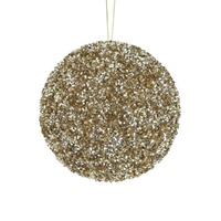 Sequin Bauble Champagne 20cm