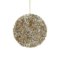 Sequin Bauble Champagne 15cm