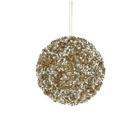 Sequin Bauble Champagne 13cm