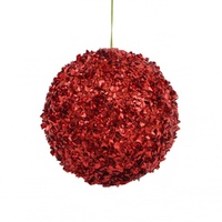 Sequin Bauble Red 13cm