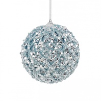 Icey Sequin Sky Bauble 10cm