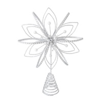 Flowerburst Tree Topper Silver 31cm