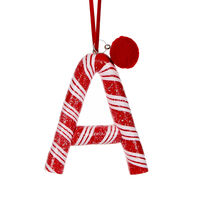 Candy Cane Letter A Hanging 10cm