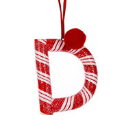 Candy Cane Letter D Hanging 10cm
