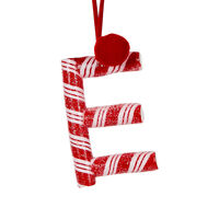 Candy Cane Letter E Hanging 10cm