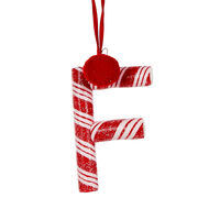 Candy Cane Letter F Hanging 10cm