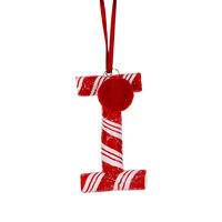 Candy Cane Letter I Hanging 10cm