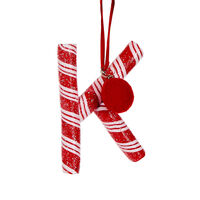 Candy Cane Letter K Hanging 10cm