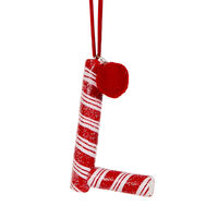 Candy Cane Letter L Hanging 10cm