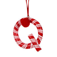 Candy Cane Letter Q Hanging 10cm