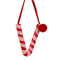 Candy Cane Letter V Hanging 10cm