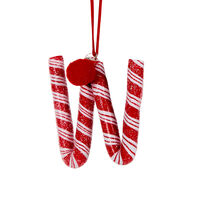 Candy Cane Letter W Hanging 10cm