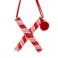 Candy Cane Letter X Hanging 10cm