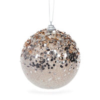 Champagne Glitter Bauble 10cm