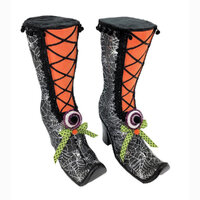 Halloween Witches Boots Orange 39cm