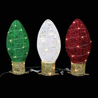 LED Glitter Thread Lightbulb Set of 3