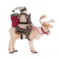 Santa Riding Caribou 38cm