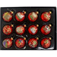12 Days of Christmas Glass Baubles 6cm