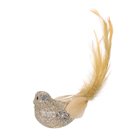 Champagne Feather Bird 16cm