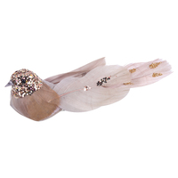 Champagne Taupe Bird Clip 15cm