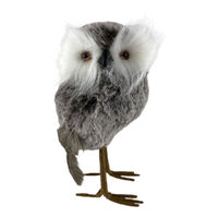 Grey Standing Owl 17cm