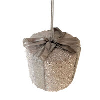 Present Hanging Silver 10cm