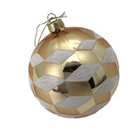White Gold Glass Ball Hanging 10cm