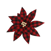 Black Red Chequered Poinsettia 28cm