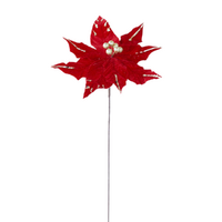 Poinsettia Red and Gold 28cm