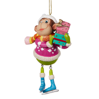 Monkey w. Gifts Tree Hanging 11cm