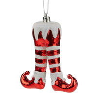 Red and White Elf Legs hanging Decoration 12cm