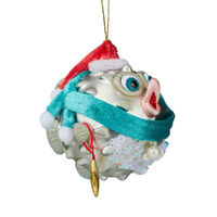 Glass Pufferfish Hanging Decoration 10cm