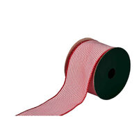Christmas Ribbon with Red & White Stripe Roll 910cm