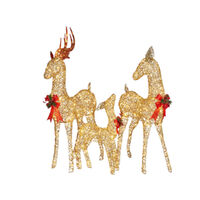 Gold Mesh LED Outdoor Reindeer Family 120cm