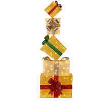  Outdoor Christmas Present Display Stack with Lights 167cm