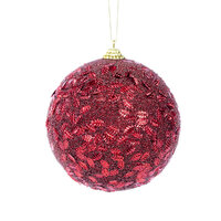 Burgundy Leaves Bauble 10cm