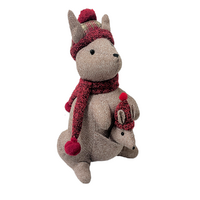 Kangaroo Mum & Joey Red Beanie 30cm