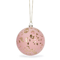 Pink Velvet Speckle Bauble 10cm