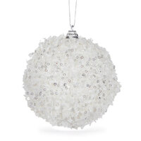 White Sprinkles Bauble 10cm