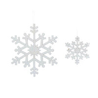 Glittered Snowflakes White 12cm