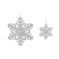 Glittered Snowflakes Silver 12cm