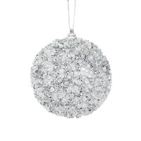 Silver Crystals Bauble 8cm