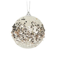 Champagne Wrapped Bauble 8cm