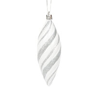 Silver Glitter Drop Bauble 8cm