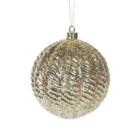 Gold Ridges Baubles 10cm