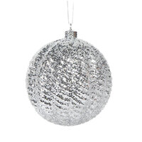 Silver Confetti Bauble 10cm