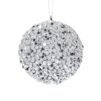 Silver Stars Bauble 10cm